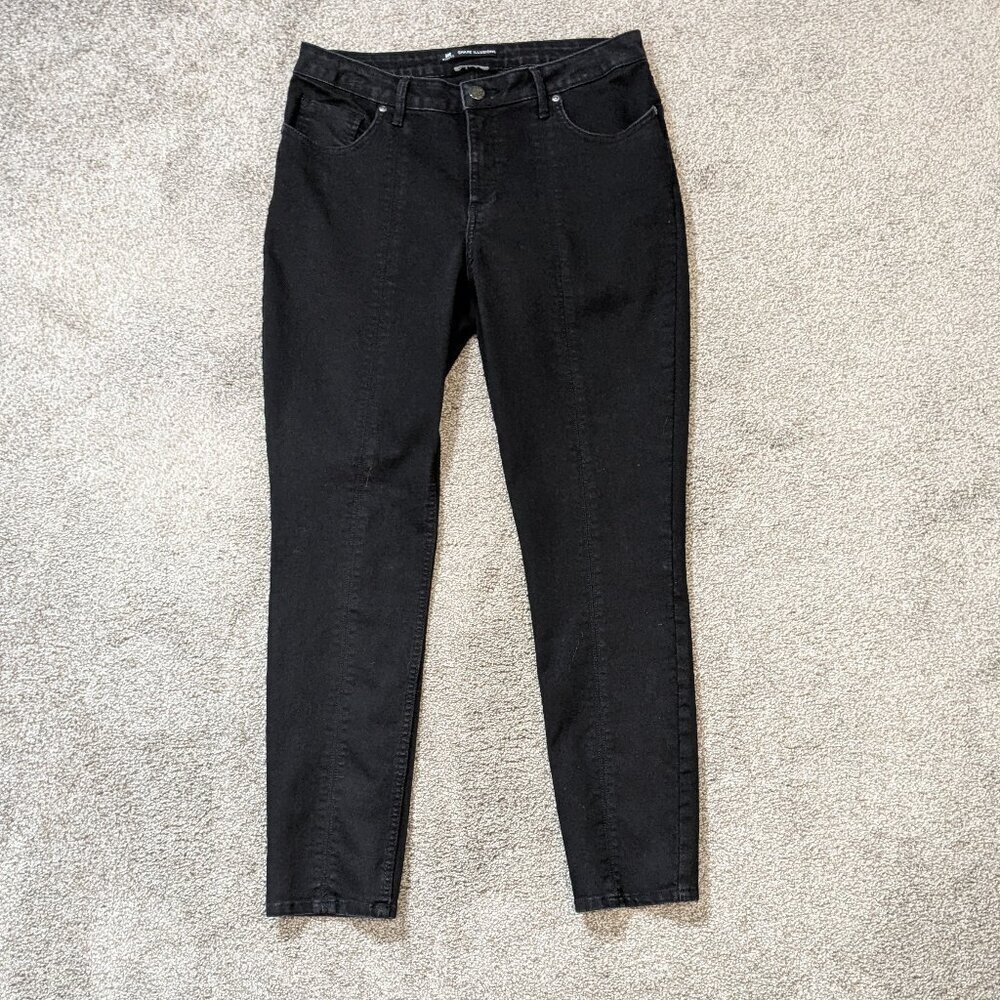 LEE RIDERS Shape Illusions Black Denim Slim Fit Mid-Rise Skinny Jeans; Size 12M